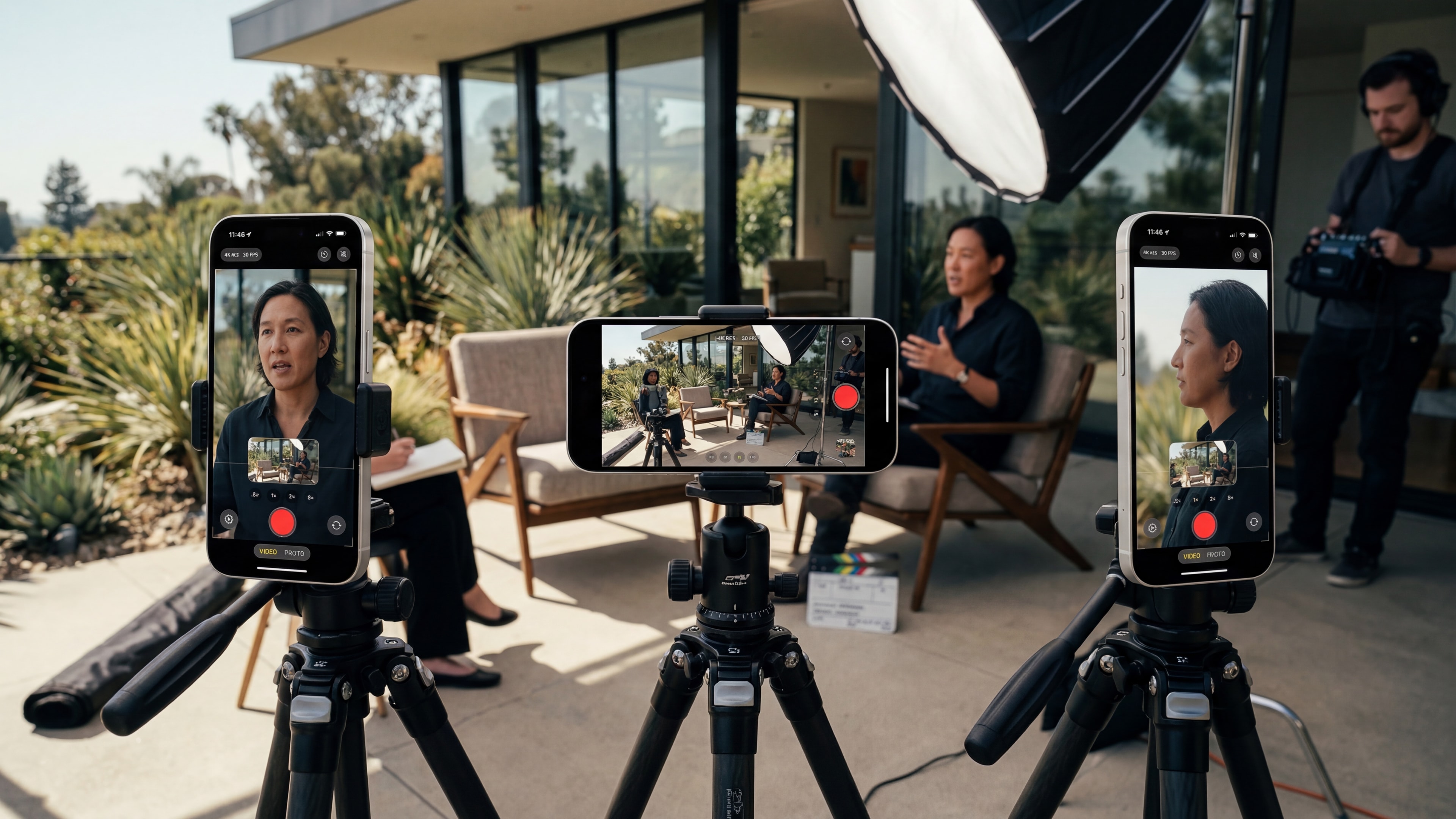 Professional multicam interview setup using iPhones with Angles